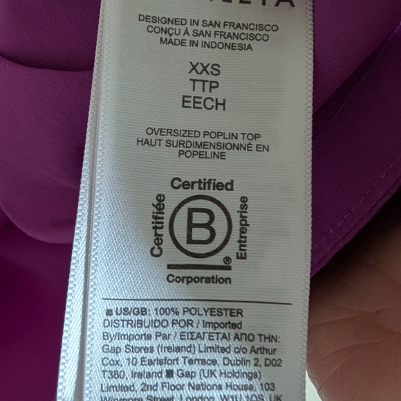 Athleta Oversized Poplin Shirt Purple, Size XXS - Picture 7 of 8